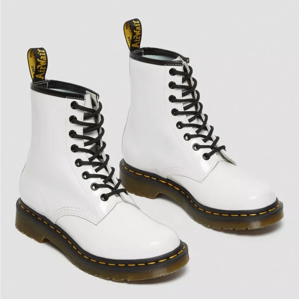 White Doc Marten Combat Boots